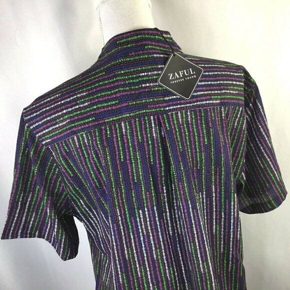 Zaful Forever Young NWT Top Blouse Size M Short Sleeve Longer Back Black Print - Picture 2 of 9